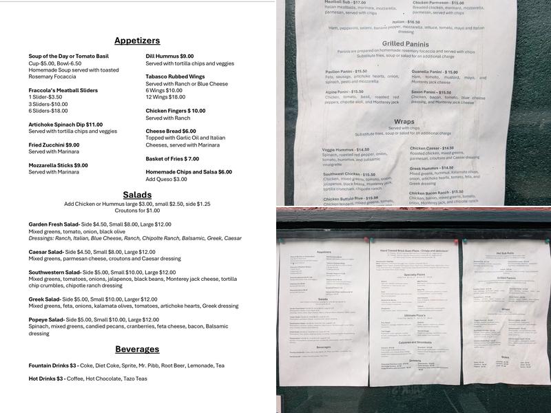Sasha's at the Alpine Menu