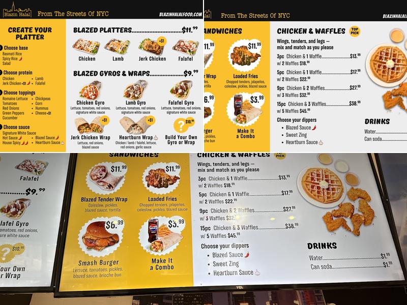 Blazin Halal From The Streets of NYC Menu