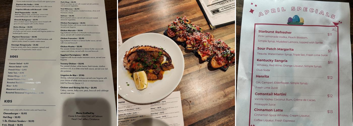 Bistro Twenty 4 Menu