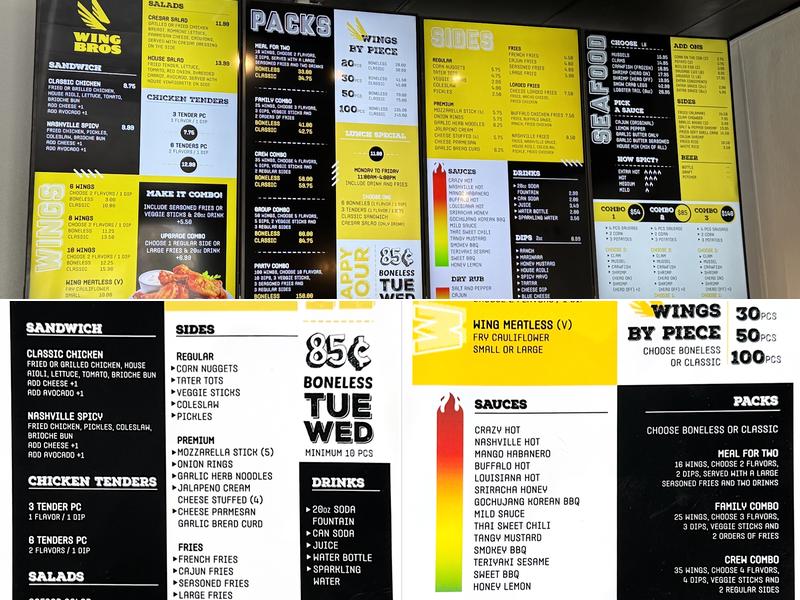 Wing Bros Antioch Menu
