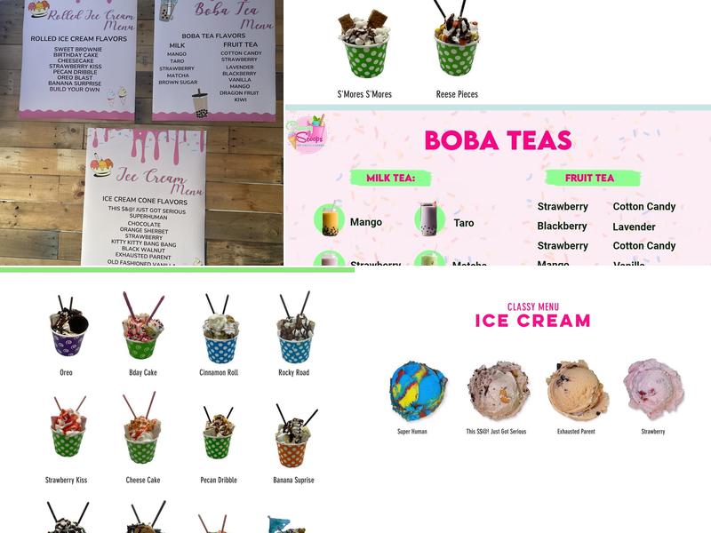 Classy Scoops Ice Cream Lounge Menu