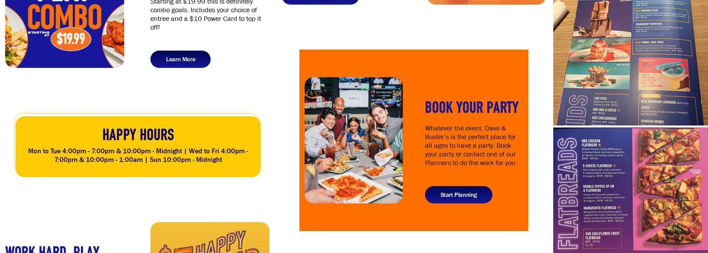 Dave & Buster's Lansing Menu