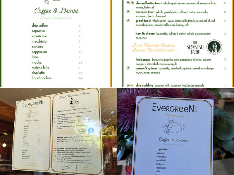 Evergreen Cafe Berkeley Menu