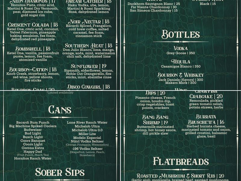Bayou Keys Menu
