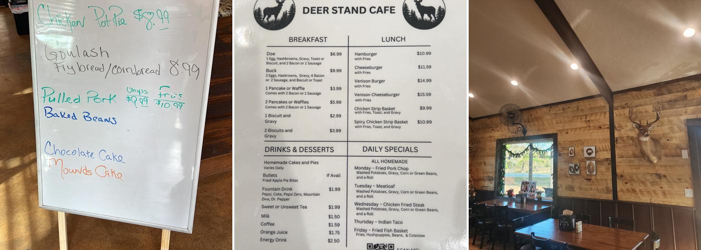 Deer Stand Cafe Menu