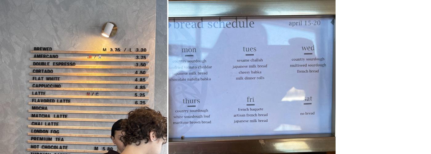 Lëvantic Bakery and Café Menu