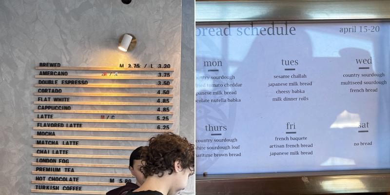 Lëvantic Bakery and Café Menu