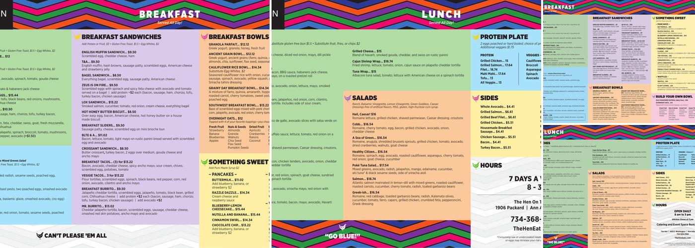 The Hen on the Fly Menu