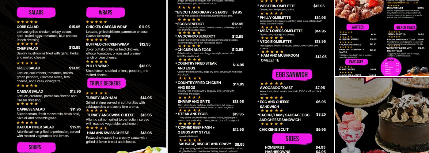 Dacula Diner Menu