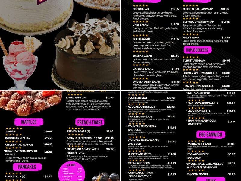 Dacula Diner Menu