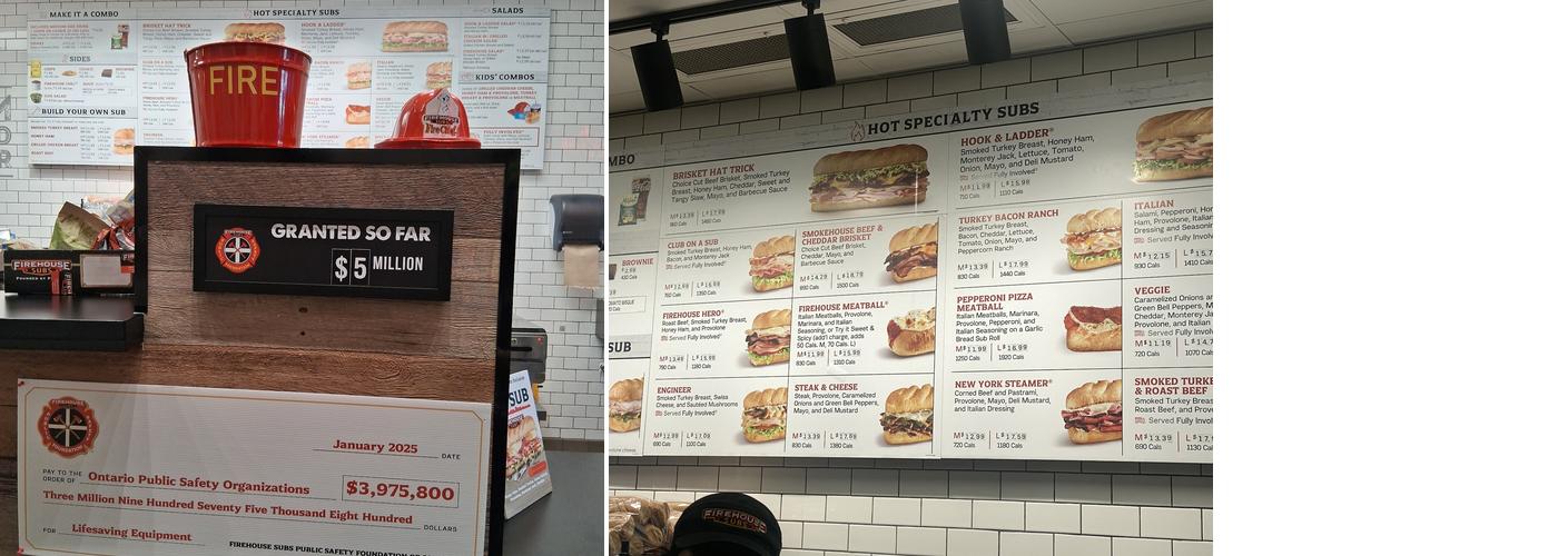 Firehouse Subs Toronto Liberty Village Menu