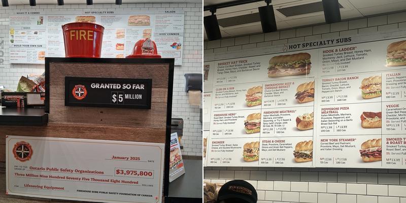 Firehouse Subs Toronto Liberty Village Menu