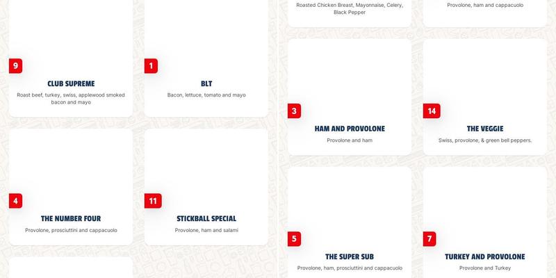 Jersey Mike's Subs Menu