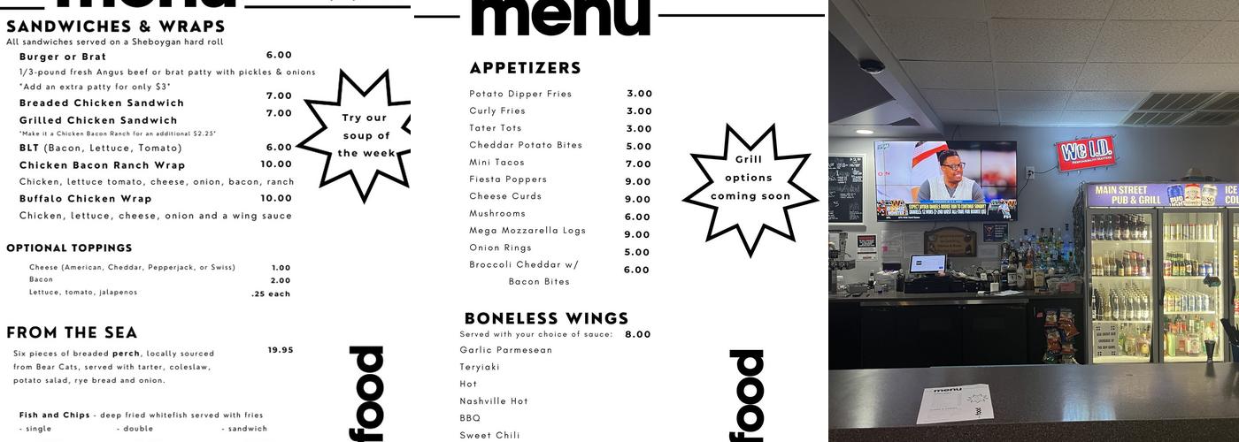 Main Street Pub & Grill Menu