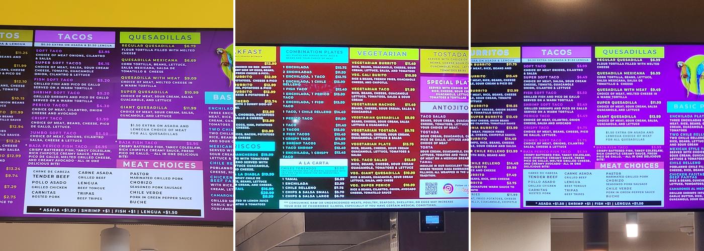 Taqueria Los Pericos Menu