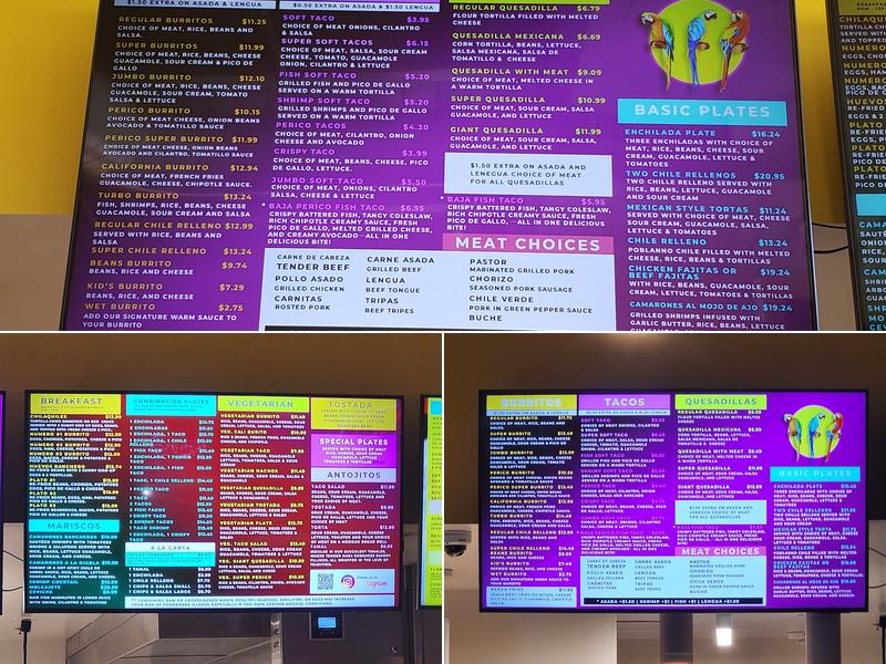 Taqueria Los Pericos Menu
