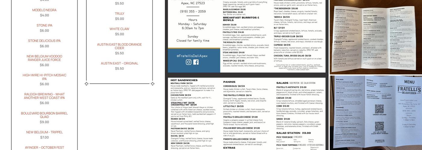 Fratelli's Delicatessen Menu