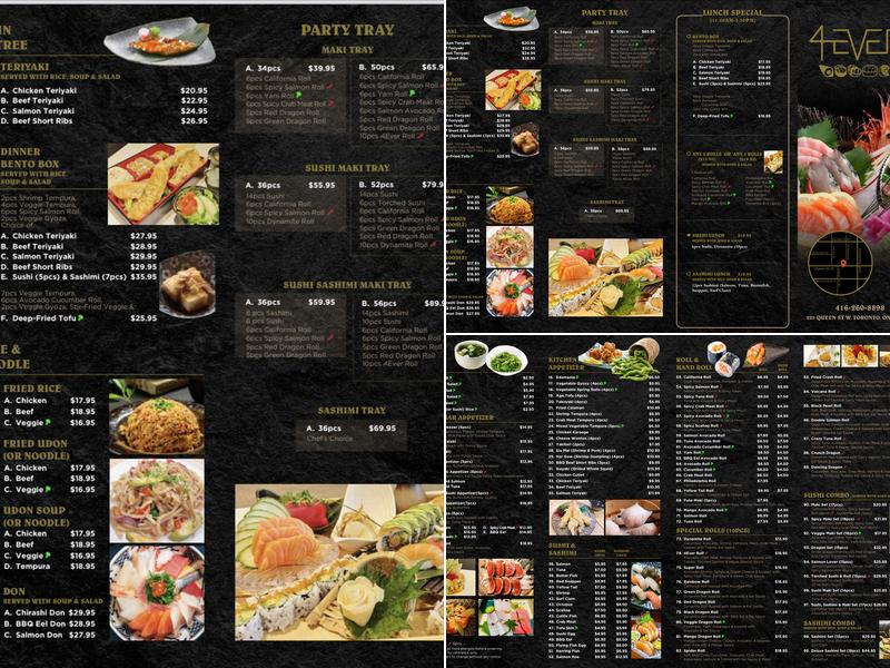 4Ever Sushi Menu