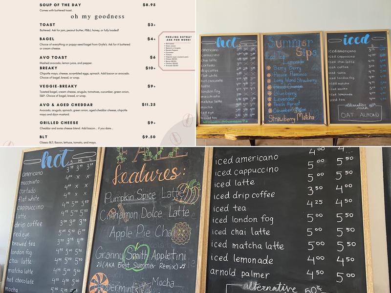 grounded. Coffeebar Menu