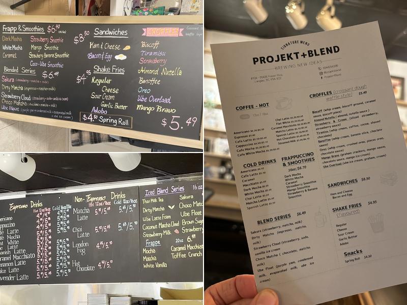 Projekt + Blend Menu