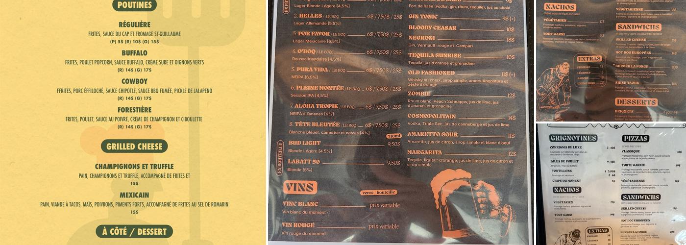 La Forge Resto-Bar Menu