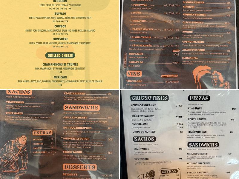 La Forge Resto-Bar Menu