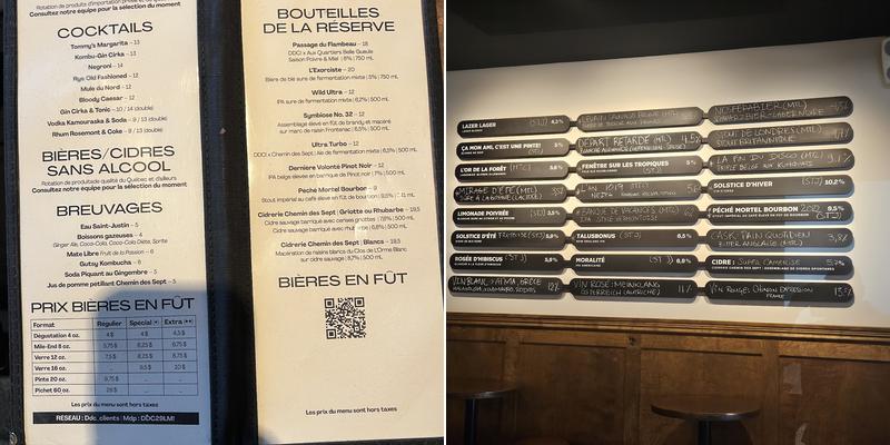 Brasserie Dieu du Ciel! - Brouepub Montréal Menu