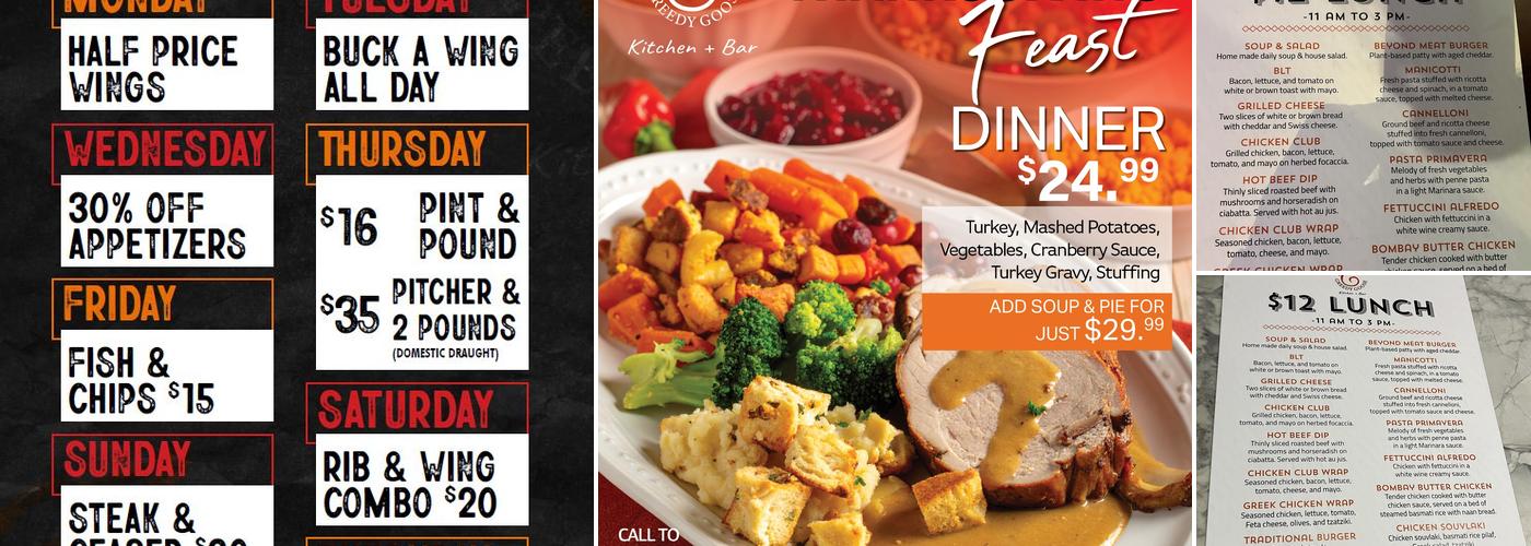 Greedy Goose Kitchen + Bar Menu