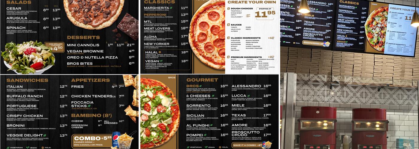 Pizzeria Bros Moncton Menu