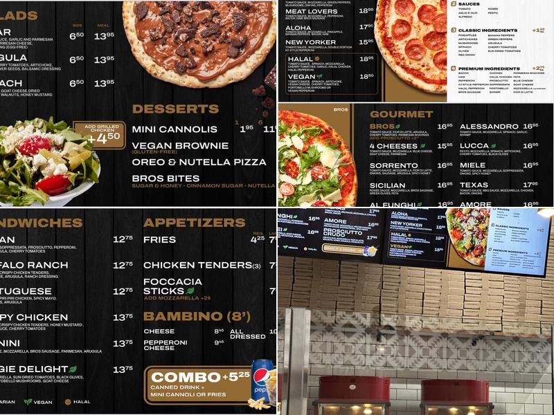 Pizzeria Bros Moncton Menu