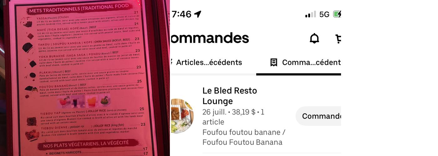 Le Bled Resto Lounge Menu