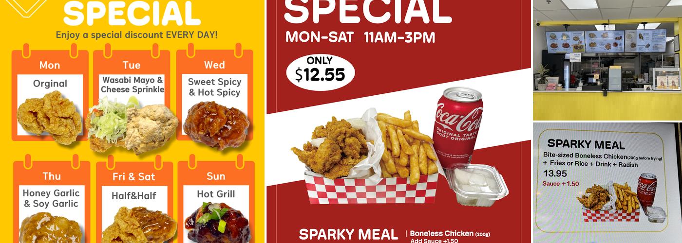 Sparky Chicken Menu