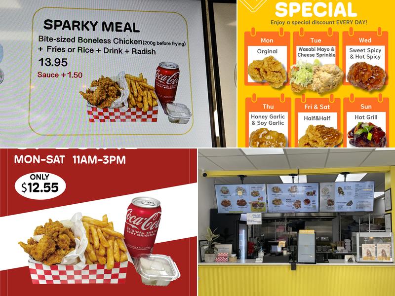 Sparky Chicken Menu
