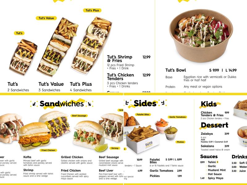Tut's Egyptian Street Food Menu