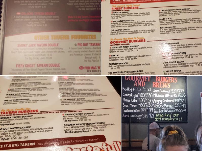 Red Robin Gourmet Burgers and Brews Menu