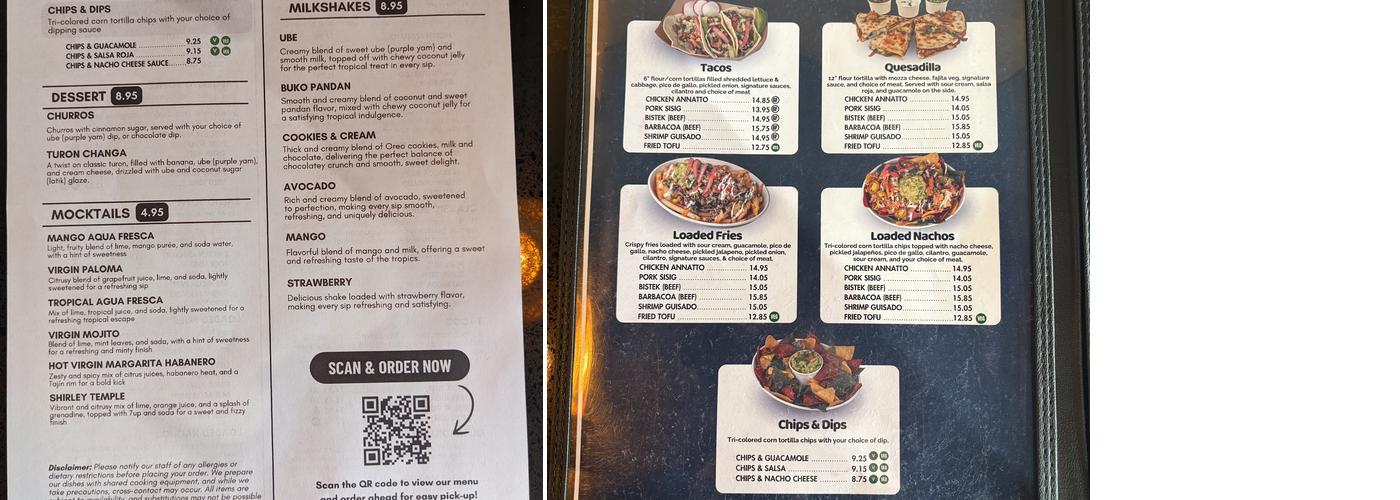 PaBurrito Fili-Mex Grill Menu