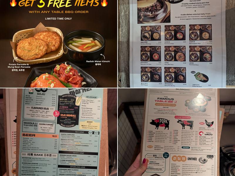 Daldongnae - Kensington Market Menu