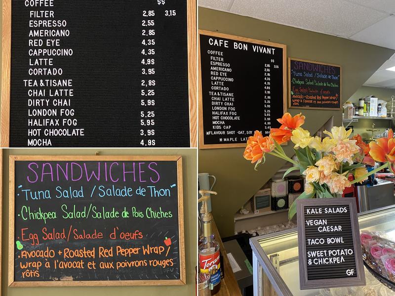 Café Bon Vivant Menu