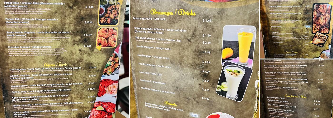 Harry’s Curry Corner Menu