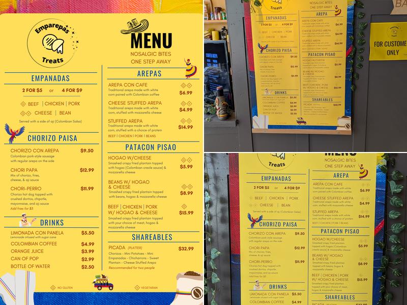 Emparepas Treats Menu