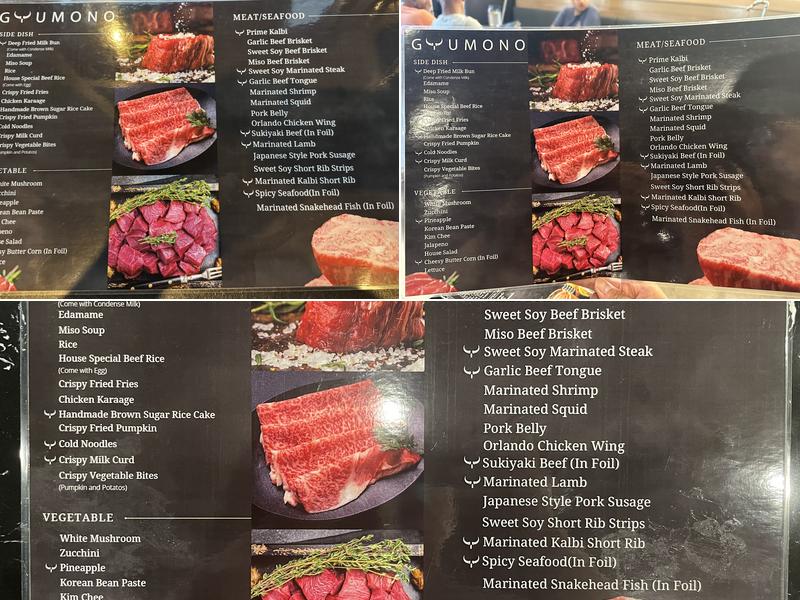 Gyumono Japanese BBQ & Sushi Menu