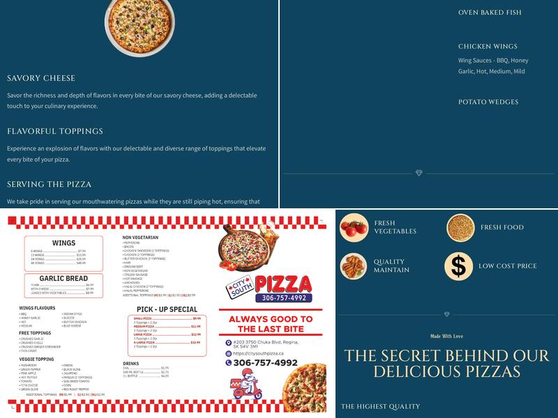 City South Pizza Menu