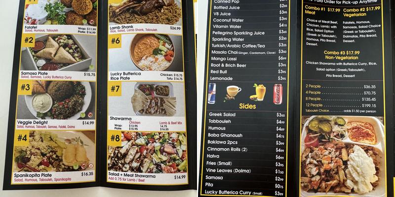 Lucky Donair Menu
