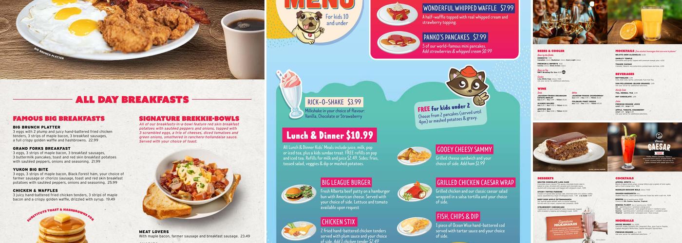 Ricky's All Day Grill - Yellowknife Menu