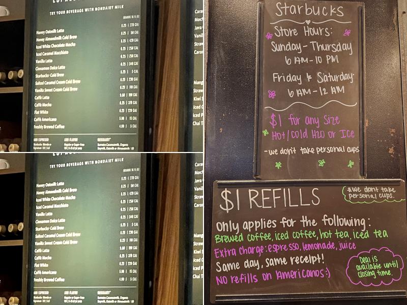 Starbucks Menu