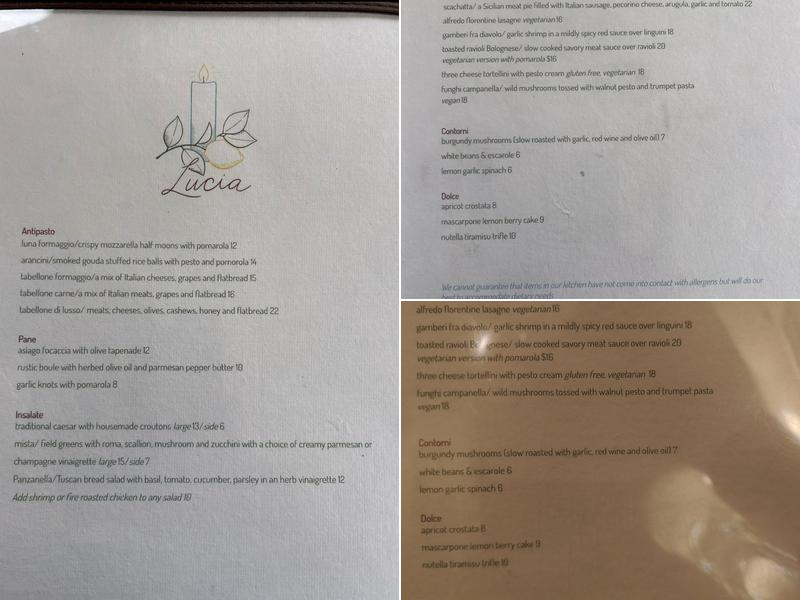 Lucia Menu