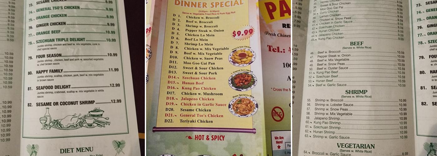 PANDA BUFFET Menu