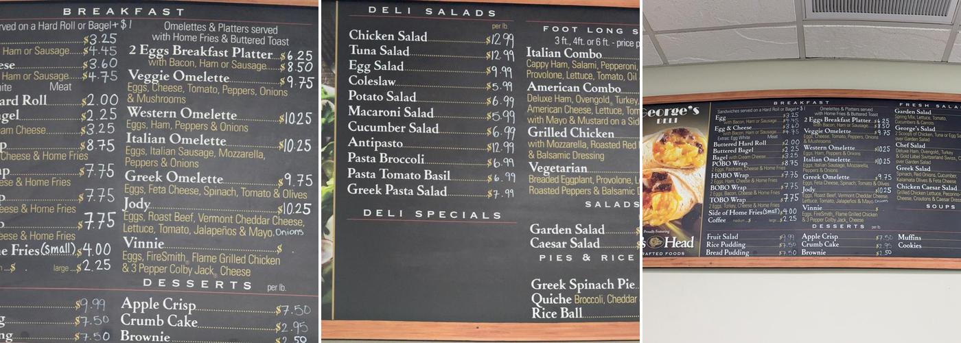 George's Deli Menu