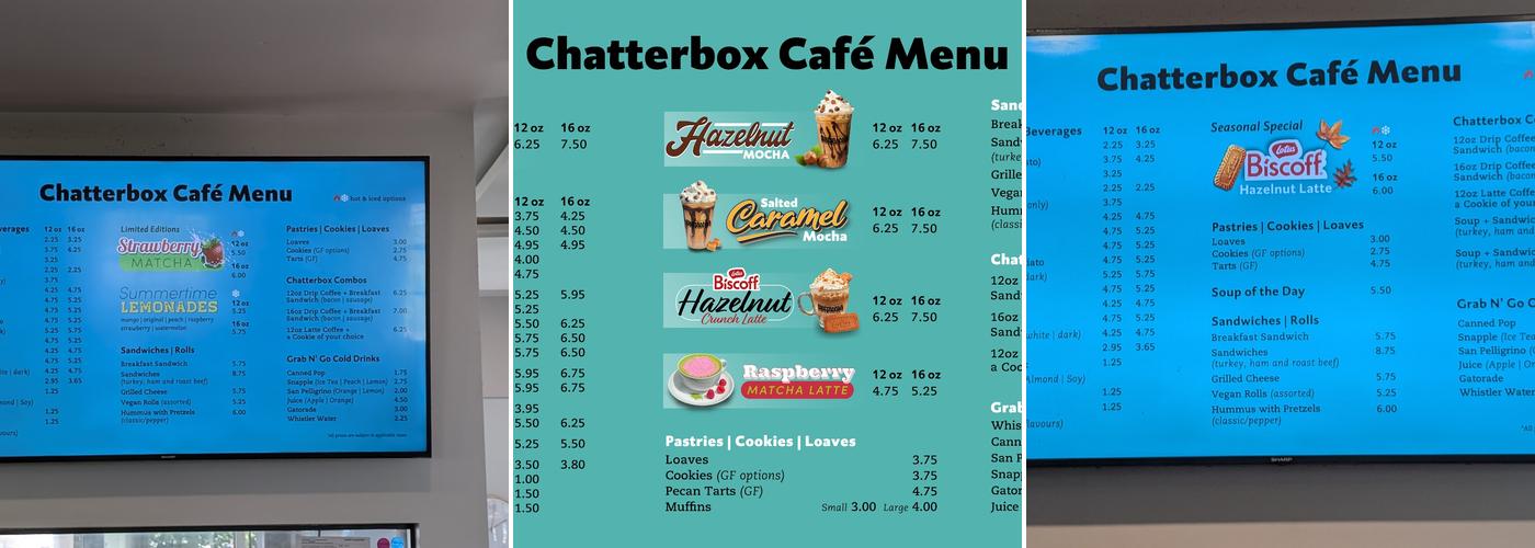 Chatterbox Café Menu