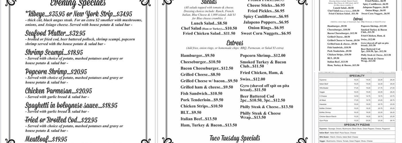Rolando’s supper club Menu